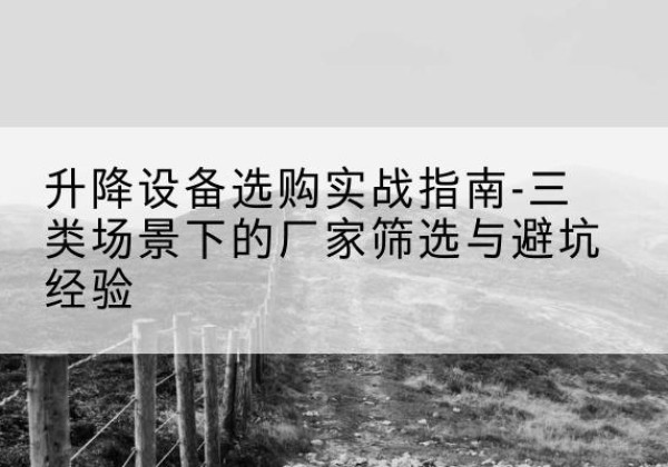 龙州移动式升降机厂家推荐-升降设备选购实战指南-三类场景下的厂家筛选与避坑经验
