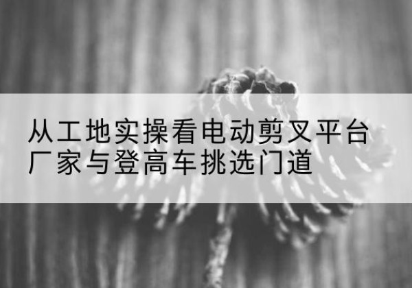龙州电动剪叉升降平台厂家-从工地实操看电动剪叉平台厂家与登高车挑选门道
